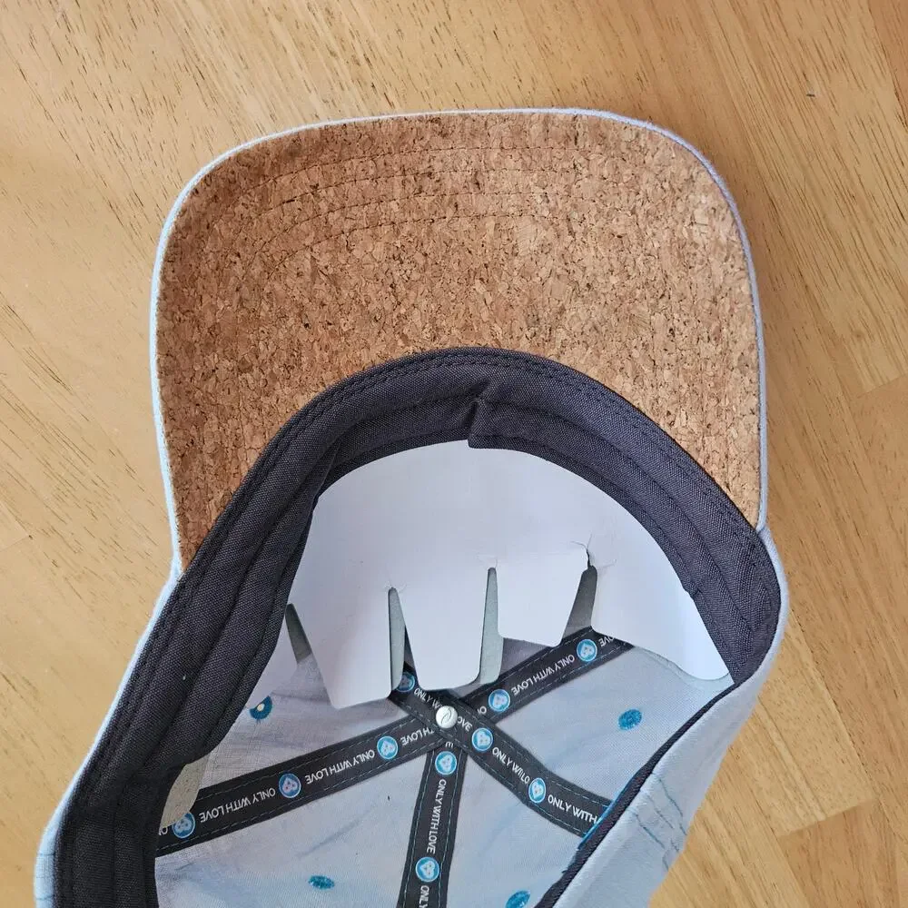 Only With Love Adult Hemp & Cork Baseball Cap NWOT Light Blue